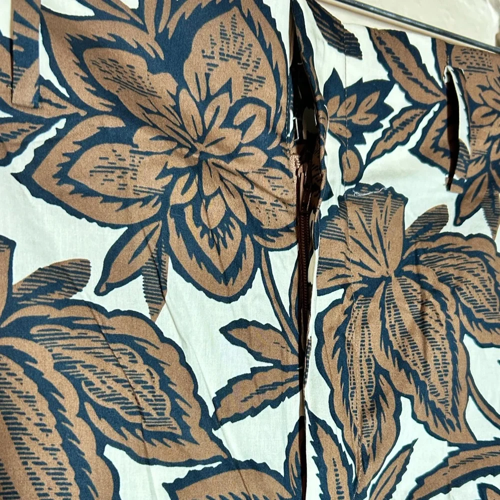 Zara Floral Wide Leg Pants Size S Boho Brown Print SIZE SMALL - Picture 4 of 10